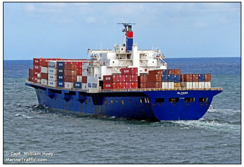 SS El Faro cargo ship before sinking in Hurricane Joaquin 2015